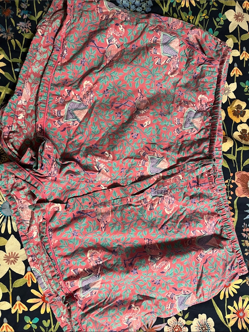 Printfresh Pink Coral Elephant-Print Sleep Shorts